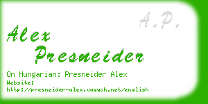 alex presneider business card